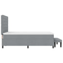 vidaXL Boxrugós ágy fejtámlával Világosszürke 140 x 190 cm szövet