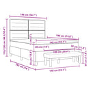 vidaXL Boxrugós ágy fejtámlával Világosszürke 140 x 190 cm szövet