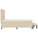 vidaXL Boxrugós ágy fejtámlával Krém 140 x 190 cm szövet