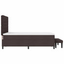 vidaXL Boxrugós ágy fejtámlával Sötét Barna 140 x 200 cm szövet