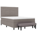 vidaXL Boxrugós ágy fejtámlával Tópszínű 140 x 200 cm szövet
