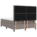 vidaXL Boxrugós ágy fejtámlával Tópszínű 140 x 200 cm szövet