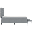 vidaXL Boxrugós ágy fejtámlával Világosszürke 160 x 200 cm szövet
