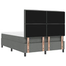vidaXL Boxrugós ágy párnával Sötétszürke 160 x 200 cm szövet