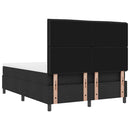vidaXL Boxrugós ágy fejtámlával Fekete 160 x 200 cm szövet