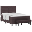 vidaXL Boxrugós ágy fejtámlával Sötét Barna 160 x 200 cm szövet