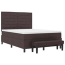 vidaXL Boxrugós ágy fejtámlával Sötét Barna 160 x 200 cm szövet
