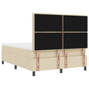 vidaXL Boxrugós ágy fejtámlával Krém 160 x 200 cm szövet