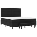vidaXL Boxrugós ágy fejtámlával Fekete 180 x 200 cm szövet