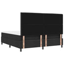vidaXL Boxrugós ágy fejtámlával Fekete 180 x 200 cm szövet