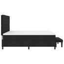 vidaXL Boxrugós ágy fejtámlával Fekete 180 x 200 cm szövet