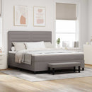 vidaXL Boxrugós ágy fejtámlával Tópszínű 180 x 200 cm szövet