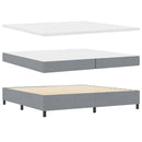 vidaXL Boxrugós ágy fejtámlával Világosszürke 200 x 200 cm szövet