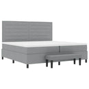 vidaXL Boxrugós ágy fejtámlával Világosszürke 200 x 200 cm szövet