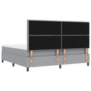 vidaXL Boxrugós ágy fejtámlával Világosszürke 200 x 200 cm szövet