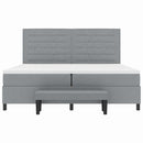 vidaXL Boxrugós ágy fejtámlával Világosszürke 200 x 200 cm szövet