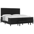 vidaXL Boxrugós ágy matracmal fejtámlával Fekete 200 x 200 cm szövet