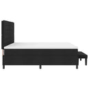 vidaXL Boxrugós ágy matracmal fejtámlával Fekete 200 x 200 cm szövet