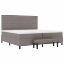 vidaXL Boxrugós ágy fejtámlával Tópszínű 200 x 200 cm szövet