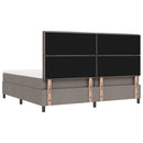 vidaXL Boxrugós ágy fejtámlával Tópszínű 200 x 200 cm szövet