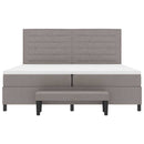 vidaXL Boxrugós ágy fejtámlával Tópszínű 200 x 200 cm szövet