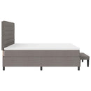 vidaXL Boxrugós ágy fejtámlával Tópszínű 200 x 200 cm szövet