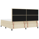 vidaXL Boxrugós ágy matracmal fejtámlával Krém 200 x 200 cm szövet