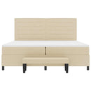 vidaXL Boxrugós ágy matracmal fejtámlával Krém 200 x 200 cm szövet