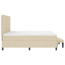 vidaXL Boxrugós ágy matracmal fejtámlával Krém 200 x 200 cm szövet