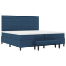 vidaXL Boxrugós ágy fejtámlával Kék 200 x 200 cm szövet