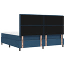 vidaXL Boxrugós ágy fejtámlával Kék 200 x 200 cm szövet