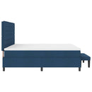 vidaXL Boxrugós ágy fejtámlával Kék 200 x 200 cm szövet
