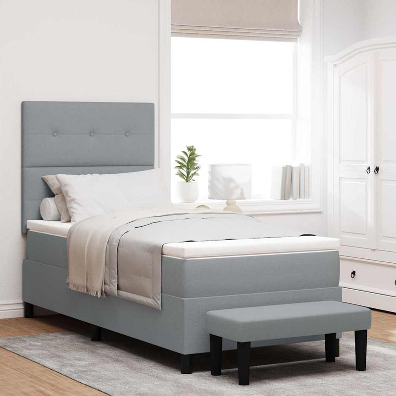 vidaXL Boxrugós ágy matracmal Világosszürke 80 x 200 cm szövet