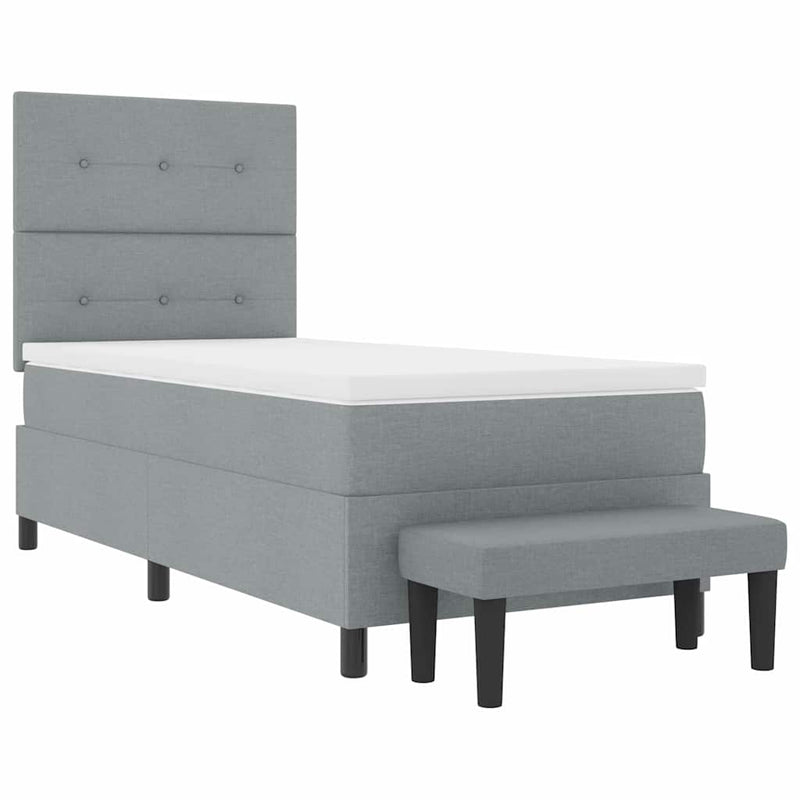 vidaXL Boxrugós ágy matracmal Világosszürke 80 x 200 cm szövet