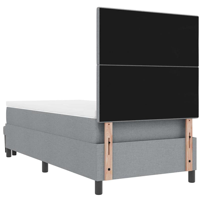 vidaXL Boxrugós ágy matracmal Világosszürke 80 x 200 cm szövet