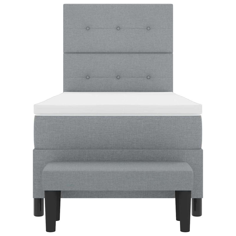 vidaXL Boxrugós ágy matracmal Világosszürke 80 x 200 cm szövet