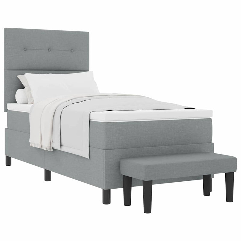 vidaXL Boxrugós ágy matracmal Világosszürke 80 x 200 cm szövet
