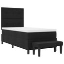 vidaXL Boxrugós ágy fejtámlával Fekete 80 x 200 cm szövet