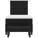 vidaXL Boxrugós ágy fejtámlával Fekete 80 x 200 cm szövet
