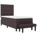 vidaXL Boxrugós ágy fejtámlával Sötét Barna 80 x 200 cm szövet