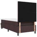 vidaXL Boxrugós ágy fejtámlával Sötét Barna 80 x 200 cm szövet
