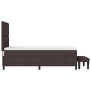 vidaXL Boxrugós ágy fejtámlával Sötét Barna 80 x 200 cm szövet