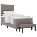 vidaXL Boxrugós ágy fejtámlával Tópszínű 80 x 200 cm szövet