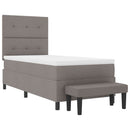 vidaXL Boxrugós ágy fejtámlával Tópszínű 80 x 200 cm szövet