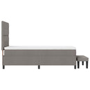 vidaXL Boxrugós ágy fejtámlával Tópszínű 80 x 200 cm szövet