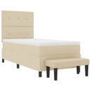 vidaXL Boxrugós ágy fejtámlával Krém 80 x 200 cm szövet