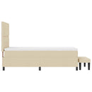 vidaXL Boxrugós ágy fejtámlával Krém 80 x 200 cm szövet
