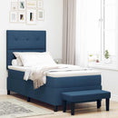 vidaXL Boxrugós ágy fejtámlával Kék 90 x 200 cm szövet