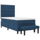 vidaXL Boxrugós ágy fejtámlával Kék 90 x 200 cm szövet