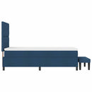 vidaXL Boxrugós ágy fejtámlával Kék 90 x 200 cm szövet